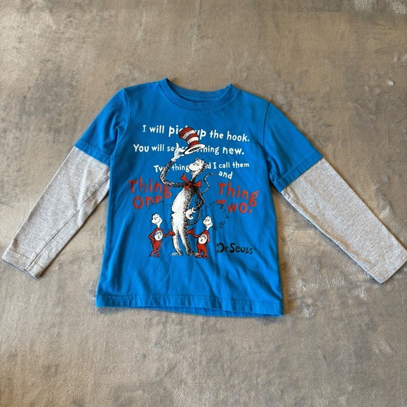 Dr. Seuss Book Children Child’s Blue and Gray Long Sleeve Tee Sz 4T - Picture 1 of 5